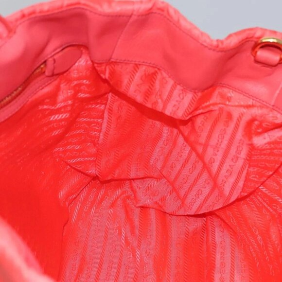 PRADA Hand Bag Nylon 2way Orange Gold Auth 115130 - Picture 10 of 16